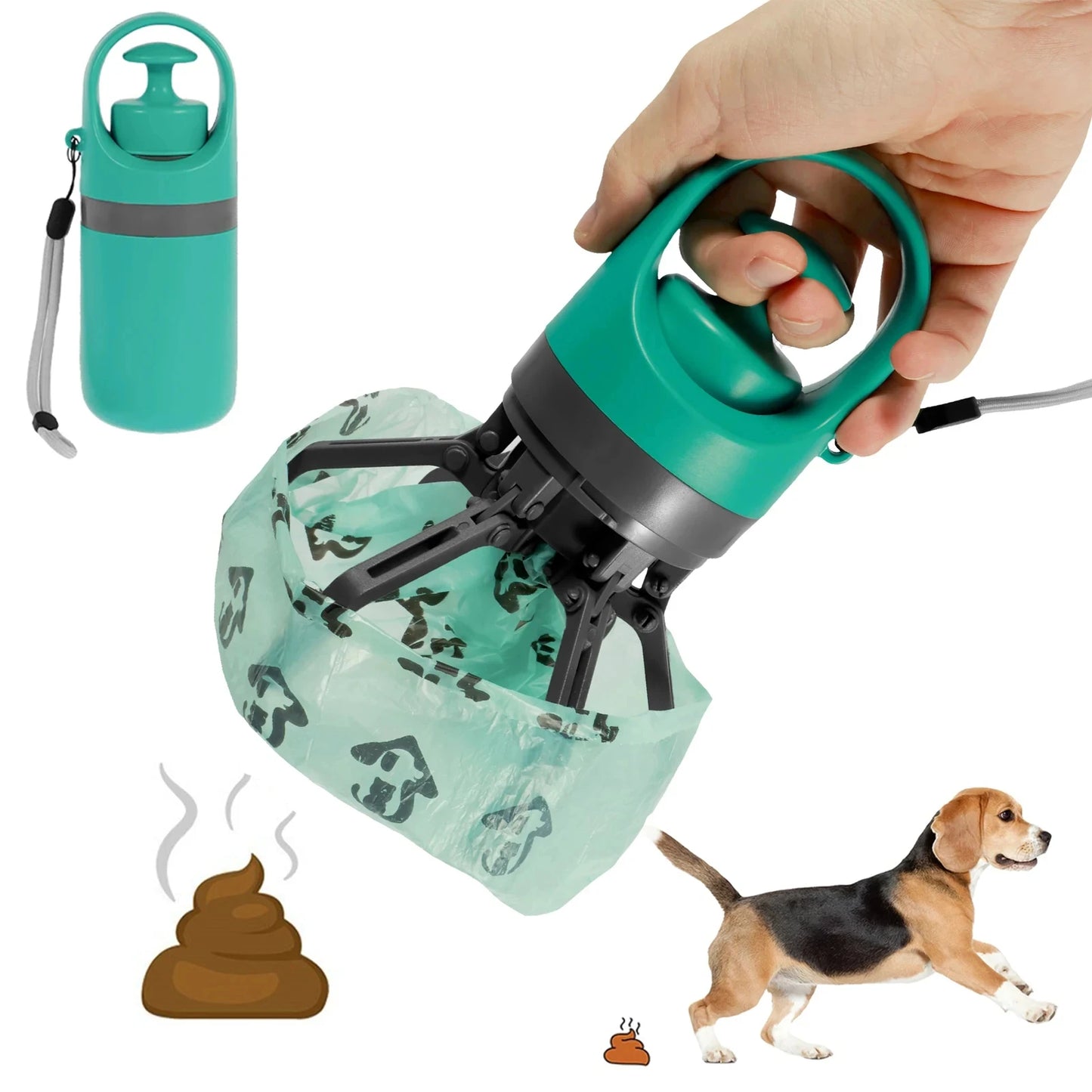 Portable Dog Pooper Scooper with Waste Bag Dispenser
