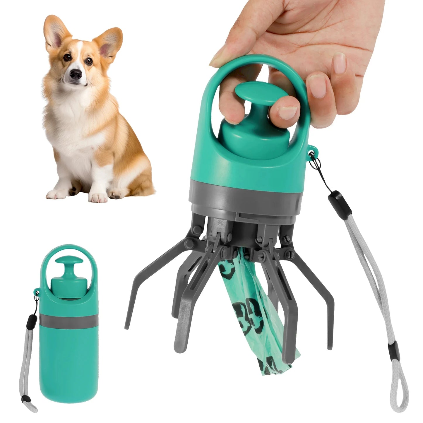 Portable Dog Pooper Scooper with Waste Bag Dispenser