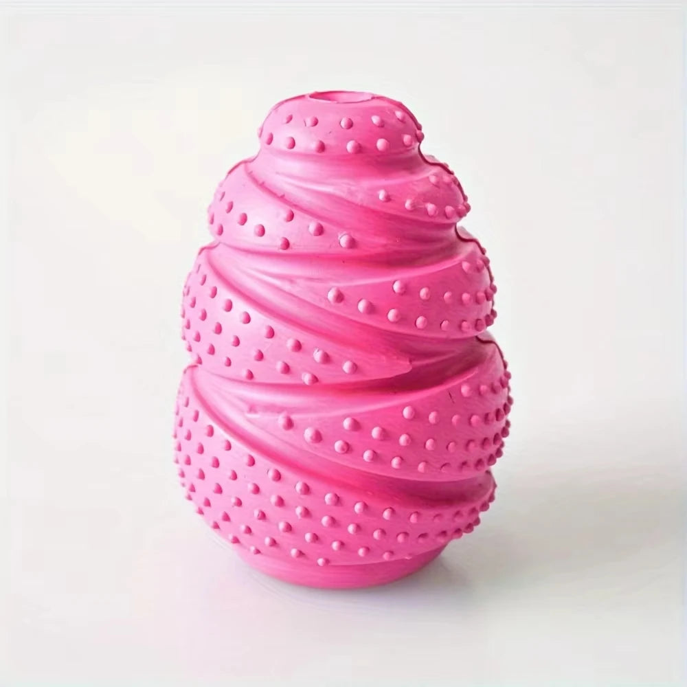 Rubber chew toy for dogs by Pawzena Palace, durable and colorful, designed for playful chewing and dental health.