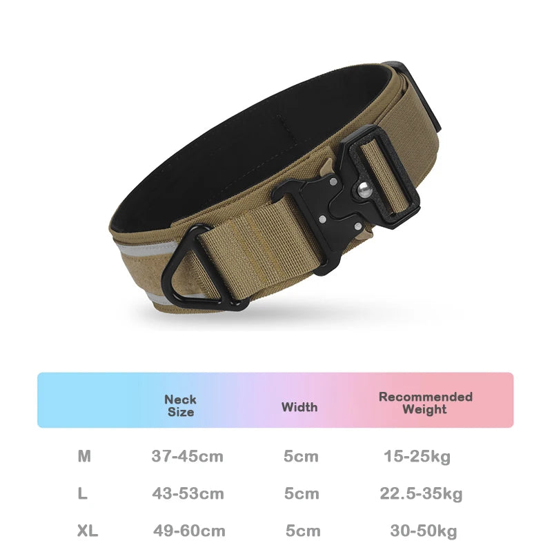Kritter Krush tactical dog collar with adjustable strap, durable nylon material, and metal buckle for outdoor security and training.