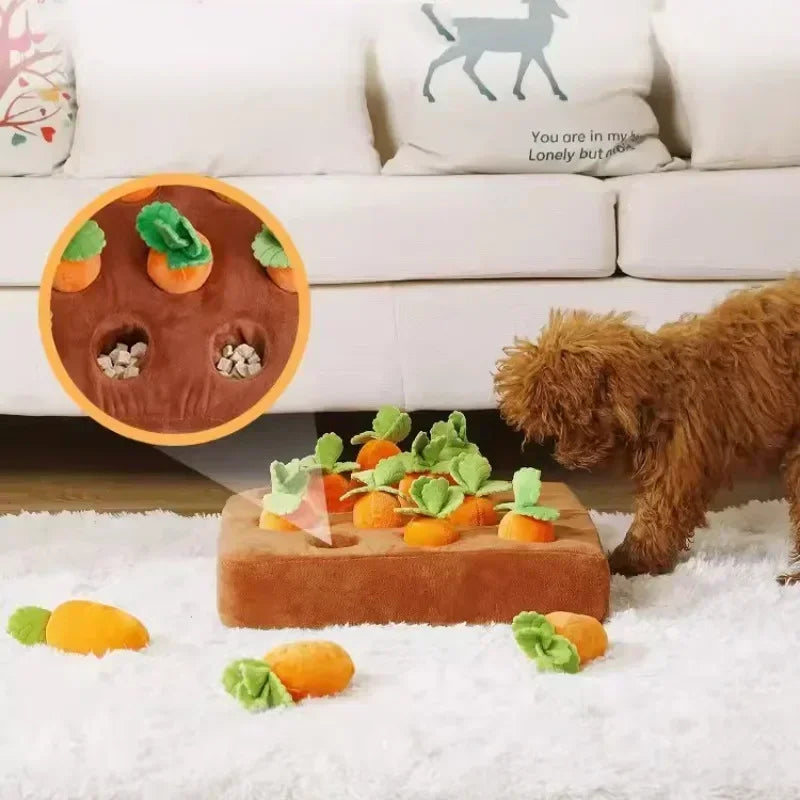 Carrot Farm Interactive Plush Dog Toy