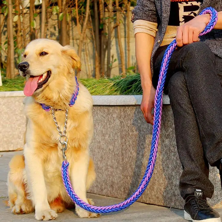Double rope dog leash set by Kritter Krush showing two sturdy, woven nylon leashes with metal clasps for pets.