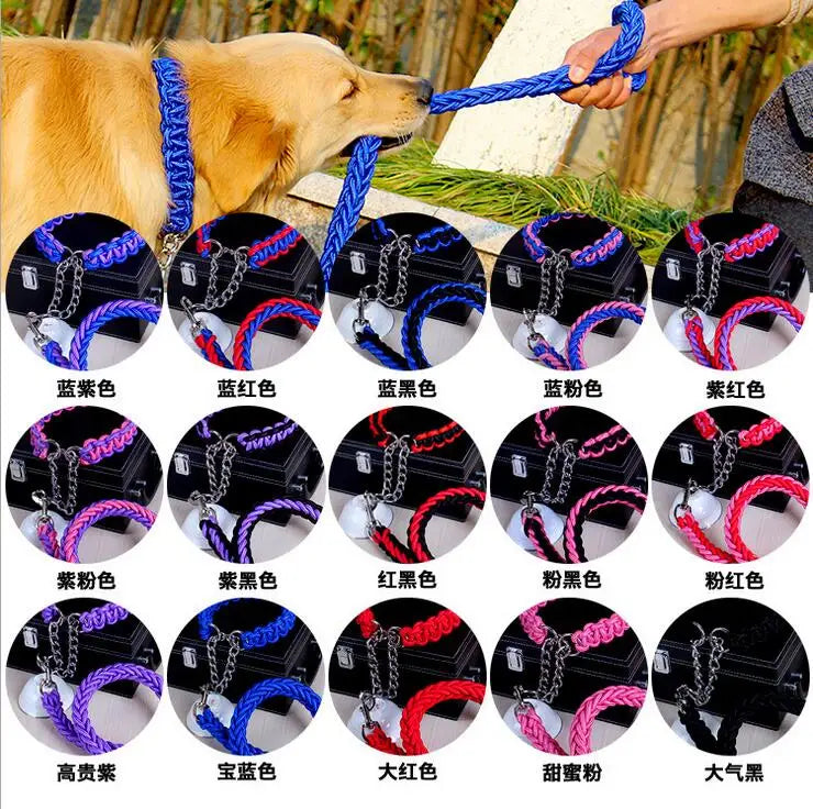 Double rope dog leash set by Kritter Krush with sturdy handles and secure clips, ideal for walking two dogs at once.