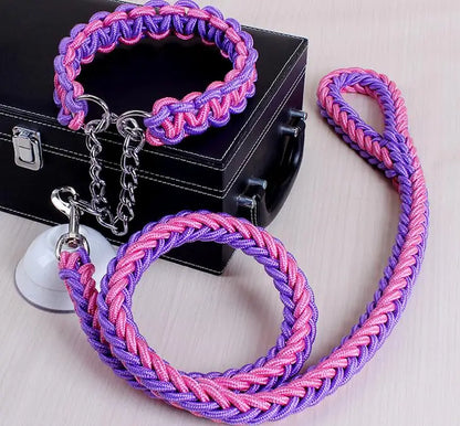 Kritter Krush double rope dog leash set with two sturdy nylon leashes and metal clips for walking two dogs simultaneously