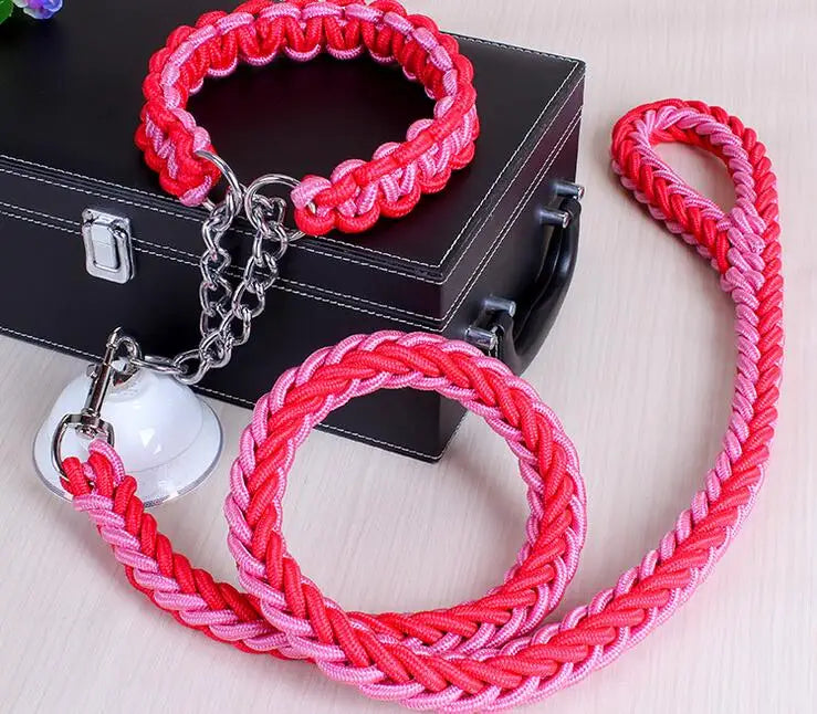 Double rope dog leash set by Kritter Krush showing two sturdy, colorful leashes with metal clasps on a plain background.