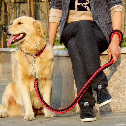 Double rope dog leash set by Kritter Krush with two sturdy, adjustable leashes for walking dogs comfortably together.