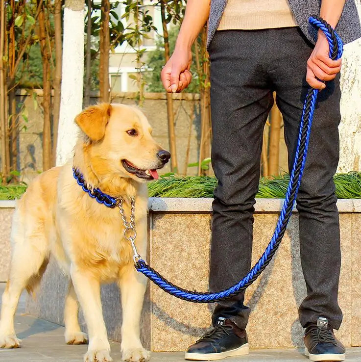 Kritter Krush double rope dog leash set with two sturdy black nylon leashes and metal clips for walking two dogs simultaneously