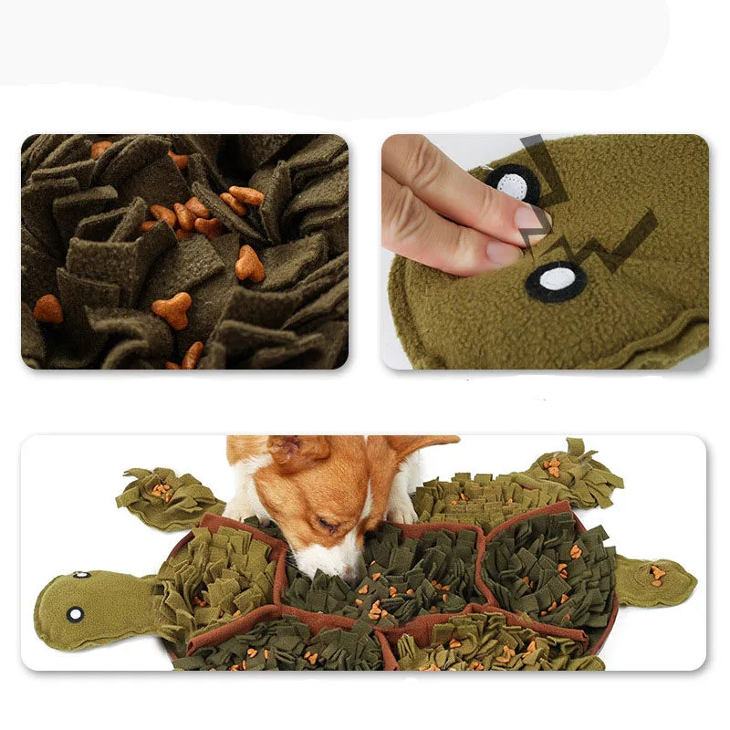 Kritter Krush Snuffle Feeding Mat with colorful fabric and textured surface for interactive pet feeding and enrichment.
