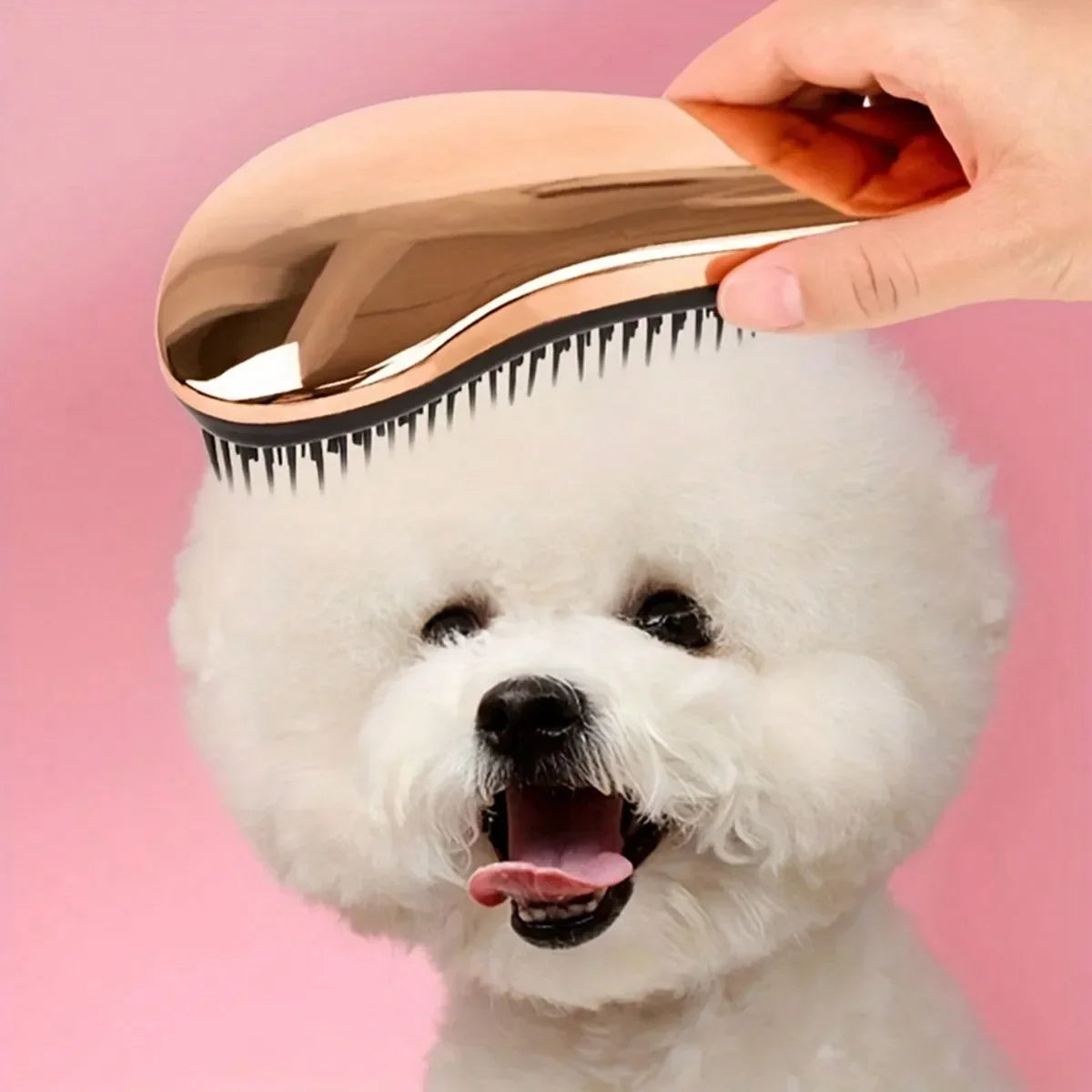 Kritter Krush 2-in-1 grooming brush with dual sides for detangling and brushing pets' fur on a white background.