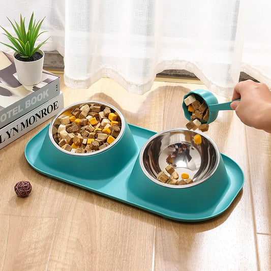 Stainless steel pet bowl by Kritter Krush, shiny and durable, suitable for food or water for cats and dogs.