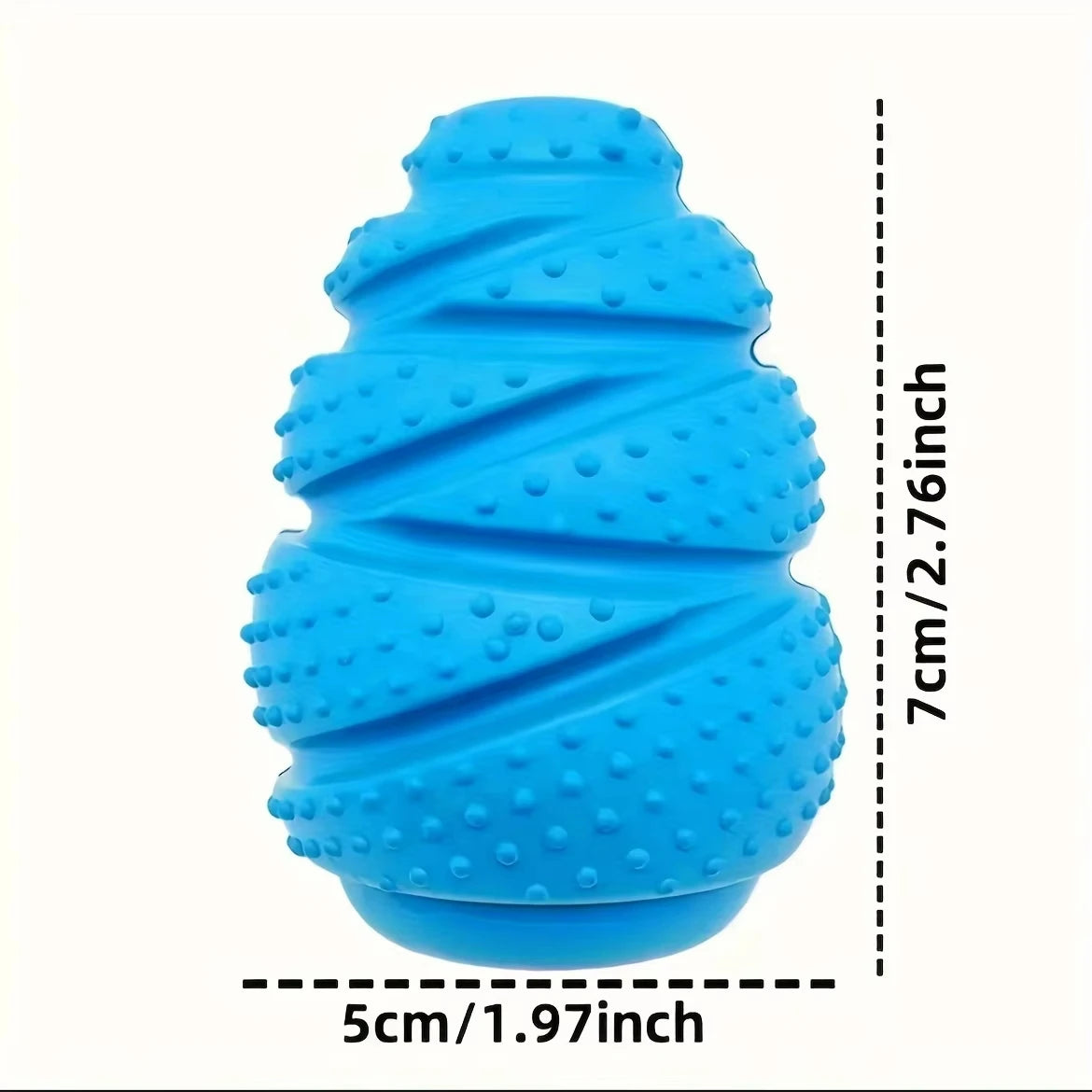Rubber chew toy from Pawzena Palace featuring colorful, durable design for dogs to chew and play with.
