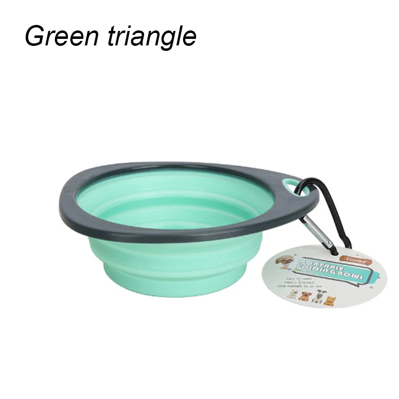 Foldable Kritter Krush pet bowl for travel and outdoor use, featuring a compact design and durable material for pets.
