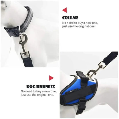 Kritter Krush pet seat belt in black, adjustable strap with buckle for securing pets safely in car seats.