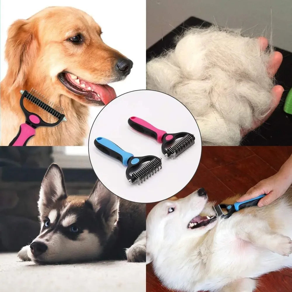 Kritter Krush cat grooming comb with stainless steel teeth for gentle pet fur detangling and brushing.