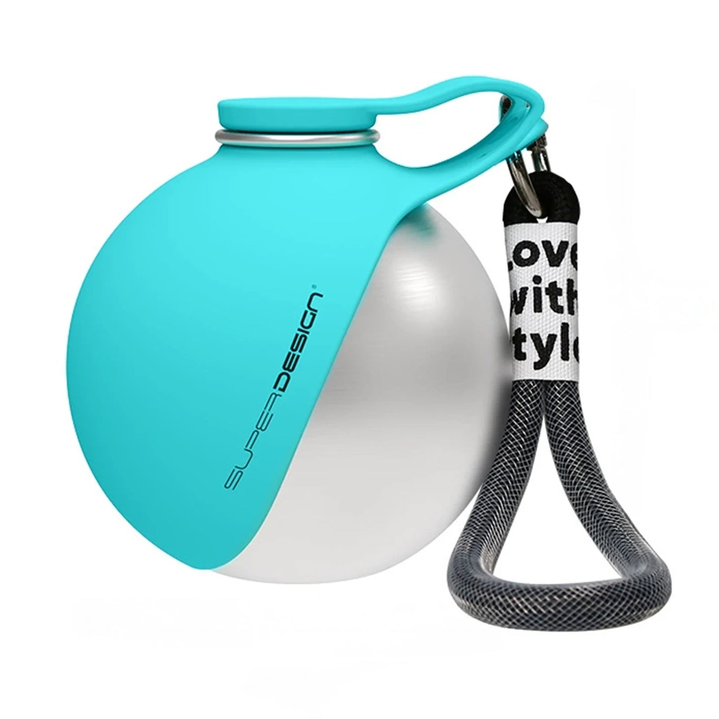 WagFlask™ Stainless Steel Dog Water Bottle with Built-In Bowl & Lanyard 285ml/9.6 floz