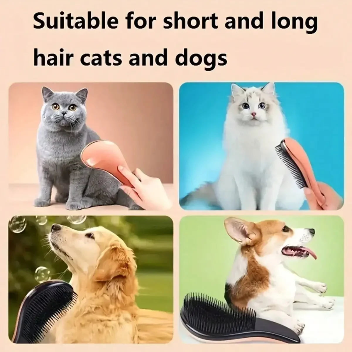 Kritter Krush 2-in-1 grooming brush with dual sides for detangling and grooming pets, featuring comfortable handle and durable bristles.
