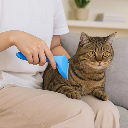 V-Shaped Slicker Brush by Kritter Krush with fine metal bristles for grooming pets and removing loose fur.