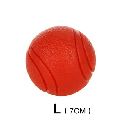 Kritter Krush rubber training ball for dog exercise and play, durable and flexible pet toy in vibrant color
