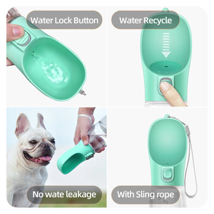 Kritter Krush pet water bottle with a transparent bottle and attached drinking nozzle for pets on the go