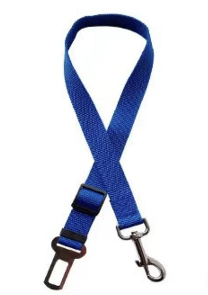 Kritter Krush pet seat belt with adjustable strap and clip, designed to keep dogs secure in car seats during travel.