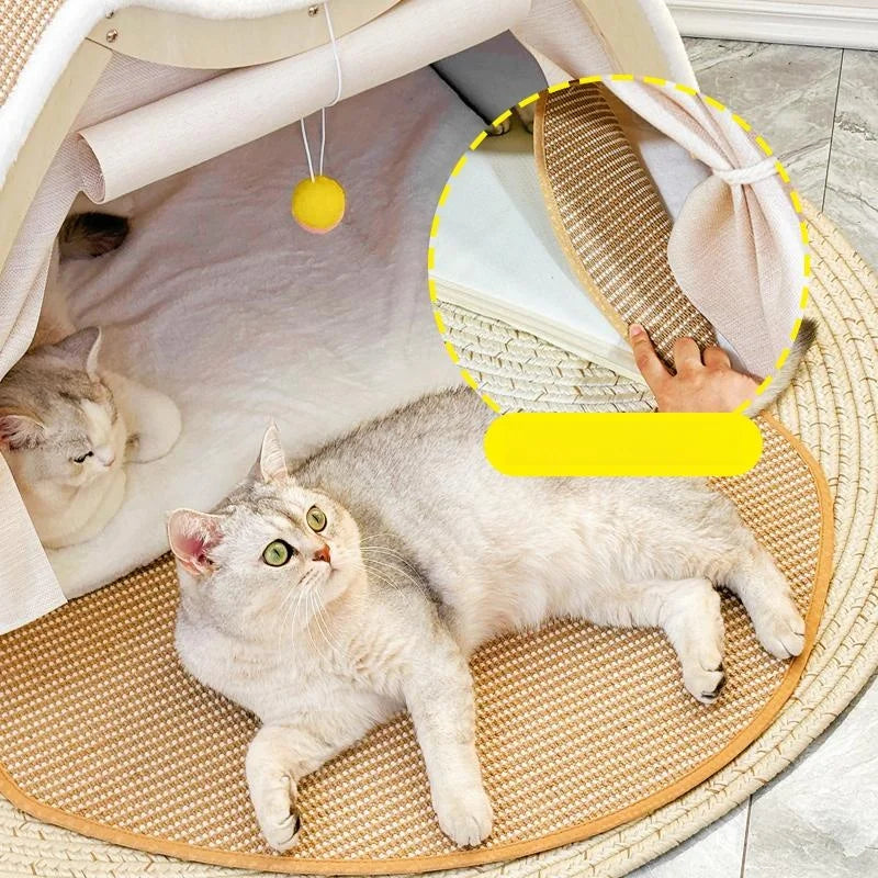 CozyClaw™ Foldable Sisal Cat House
