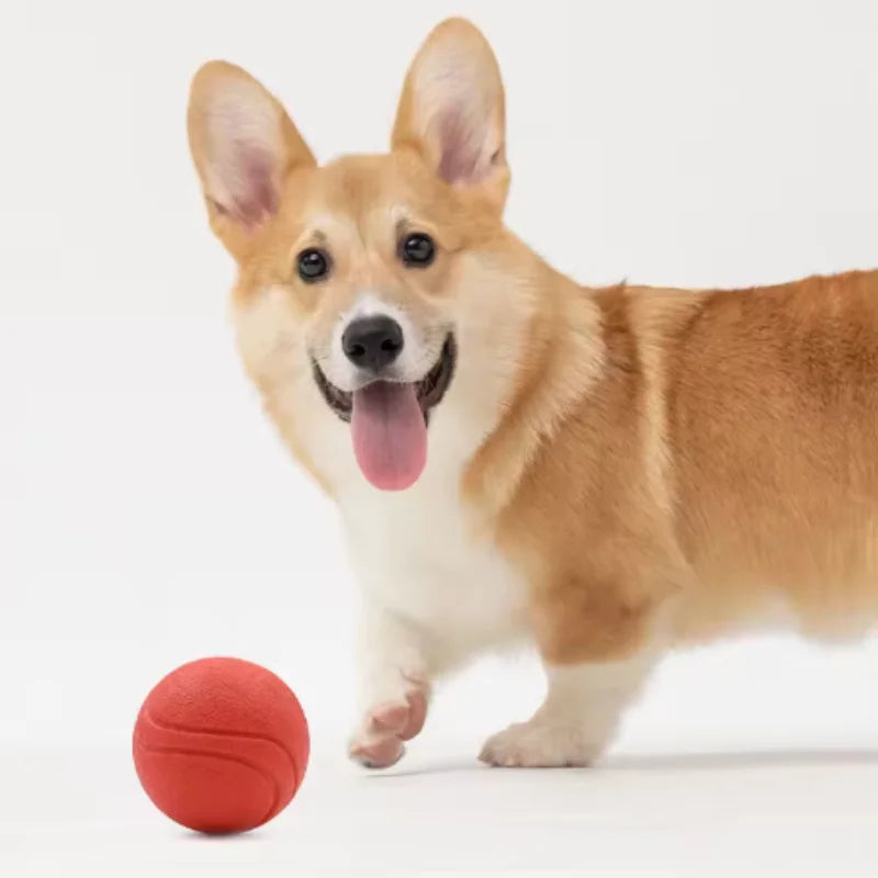 Kritter Krush rubber dog ball with textured surface, durable pet toy suitable for fetching and chewing.