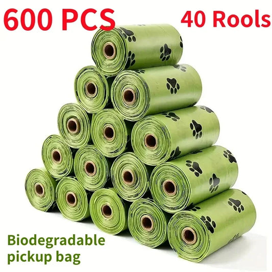 Dog poop bags refill roll by HIKTACO with 15 biodegradable bags per roll, available in packs of 2 to 40 for convenient waste pickup.