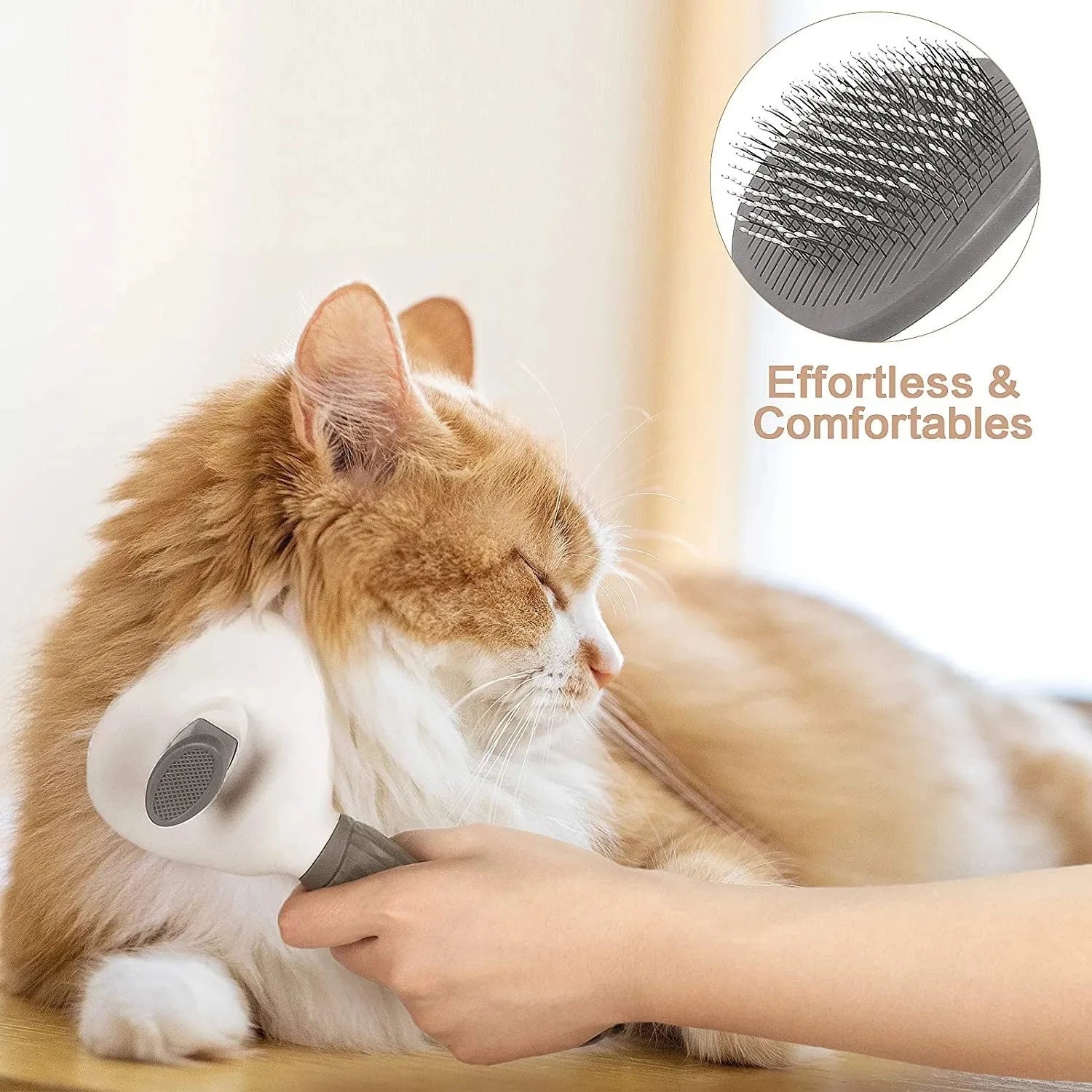 Kritter Krush self-cleaning pet hair remover brush with ergonomic handle and sticky surface for easy fur cleanup on furniture.