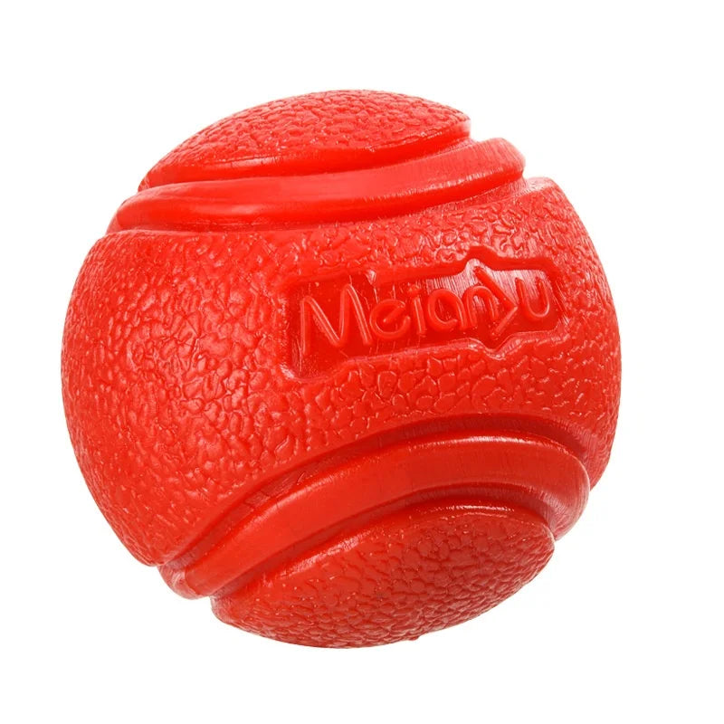 Rubber dog ball by Kritter Krush, durable and colorful pet toy designed for dogs to chew and play with outdoors or indoors.