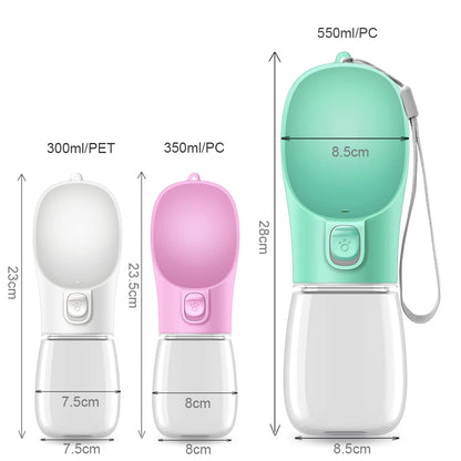 Kritter Krush pet water bottle with leak-proof design and ergonomic nozzle for easy hydration during outdoor walks.