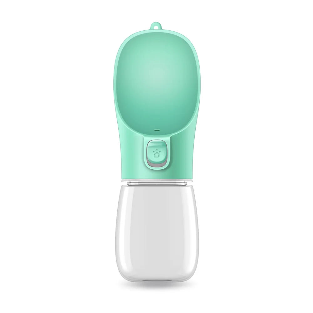 Kritter Krush pet water bottle with transparent plastic body and drinking spout for easy hydration on the go.