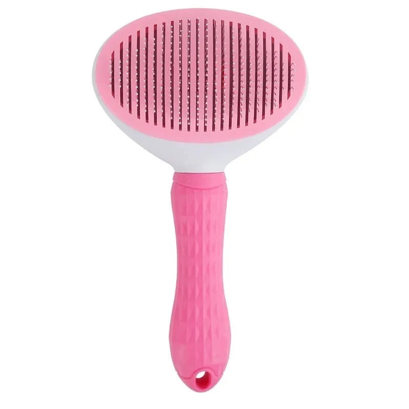 Kritter Krush Self Cleaning Pet Hair Remover Brush showing a close-up of the brush with pet hair on its surface.