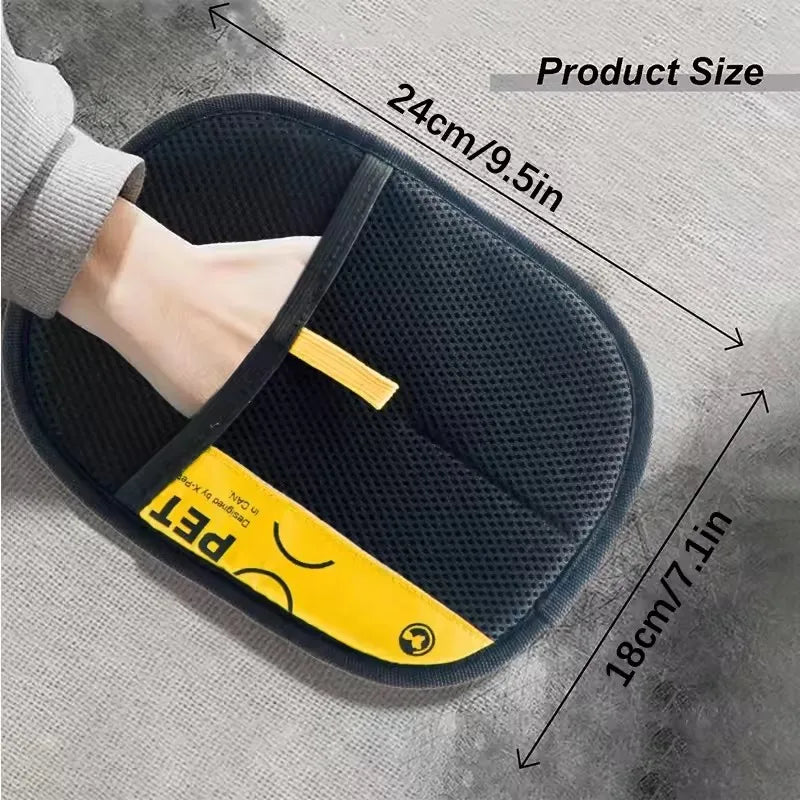 Kritter Krush pet grooming gloves with silicone tips for gentle fur removal and brushing of cats and dogs.