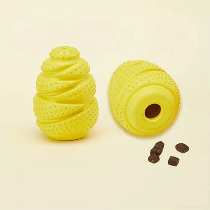 Rubber chew toy from Pawzena Palace, designed for dogs, featuring a durable and textured surface for chewing and play.