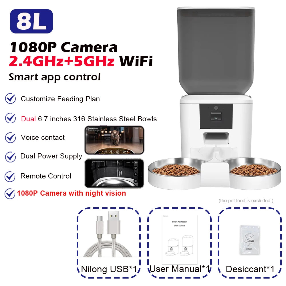 Kritter Krush Smart Cat Feeder with digital display and food dispenser, designed for automatic pet feeding.