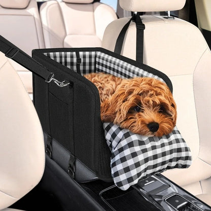 Kritter Krush small dog car seat with padded interior and adjustable straps, designed for secure travel for small pets.