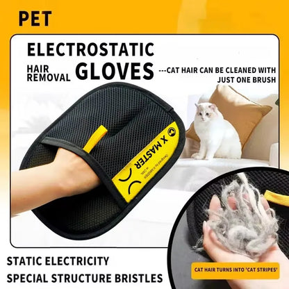 Kritter Krush pet grooming gloves with soft silicone tips for gentle brushing and hair removal on cats and dogs.