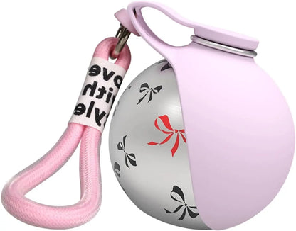 WagFlask™ Stainless Steel Dog Water Bottle with Built-In Bowl & Lanyard 285ml/9.6 floz