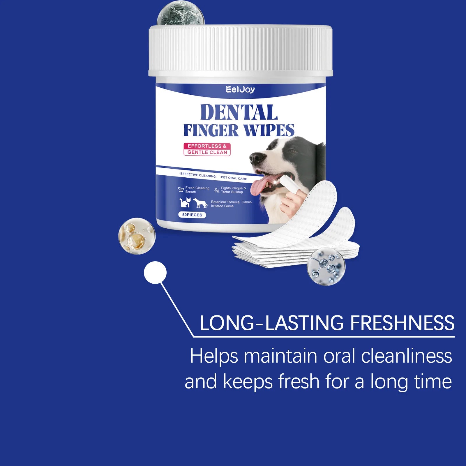 Kritter Krush teeth cleaning wipes for pets, showing a pack of dental wipes designed for easy pet oral hygiene.