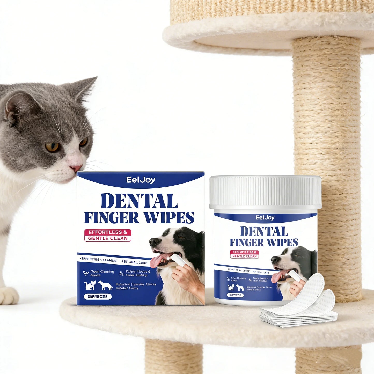 Kritter Krush teeth cleaning wipes for pets, showing a pack of gentle, disposable wipes designed for pet oral hygiene.