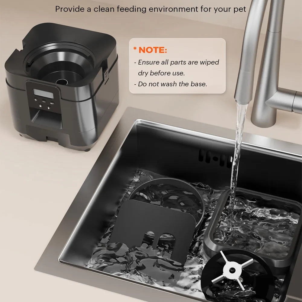 Kritter Krush Smart Automatic Feeder with digital control and food tray for easy pet feeding management.