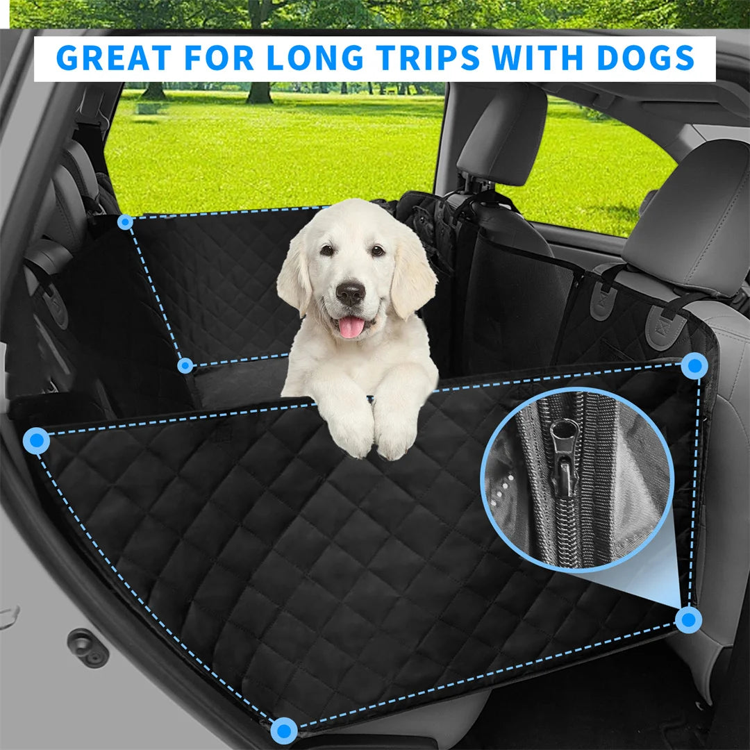 Kritter Krush Dog Car Seat Cover showing durable fabric and adjustable straps for protecting car seats during travel with pets.
