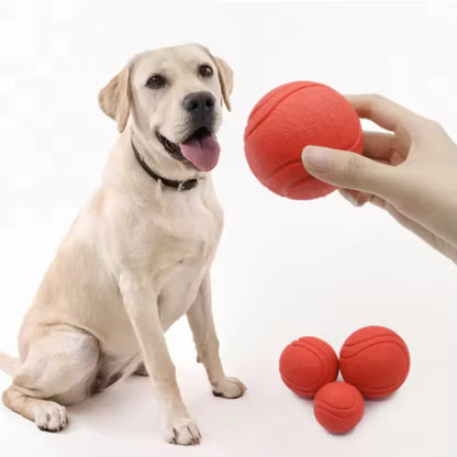 Kritter Krush rubber dog ball showing a bright, durable rubber surface and round shape, perfect for pet play and fetch.