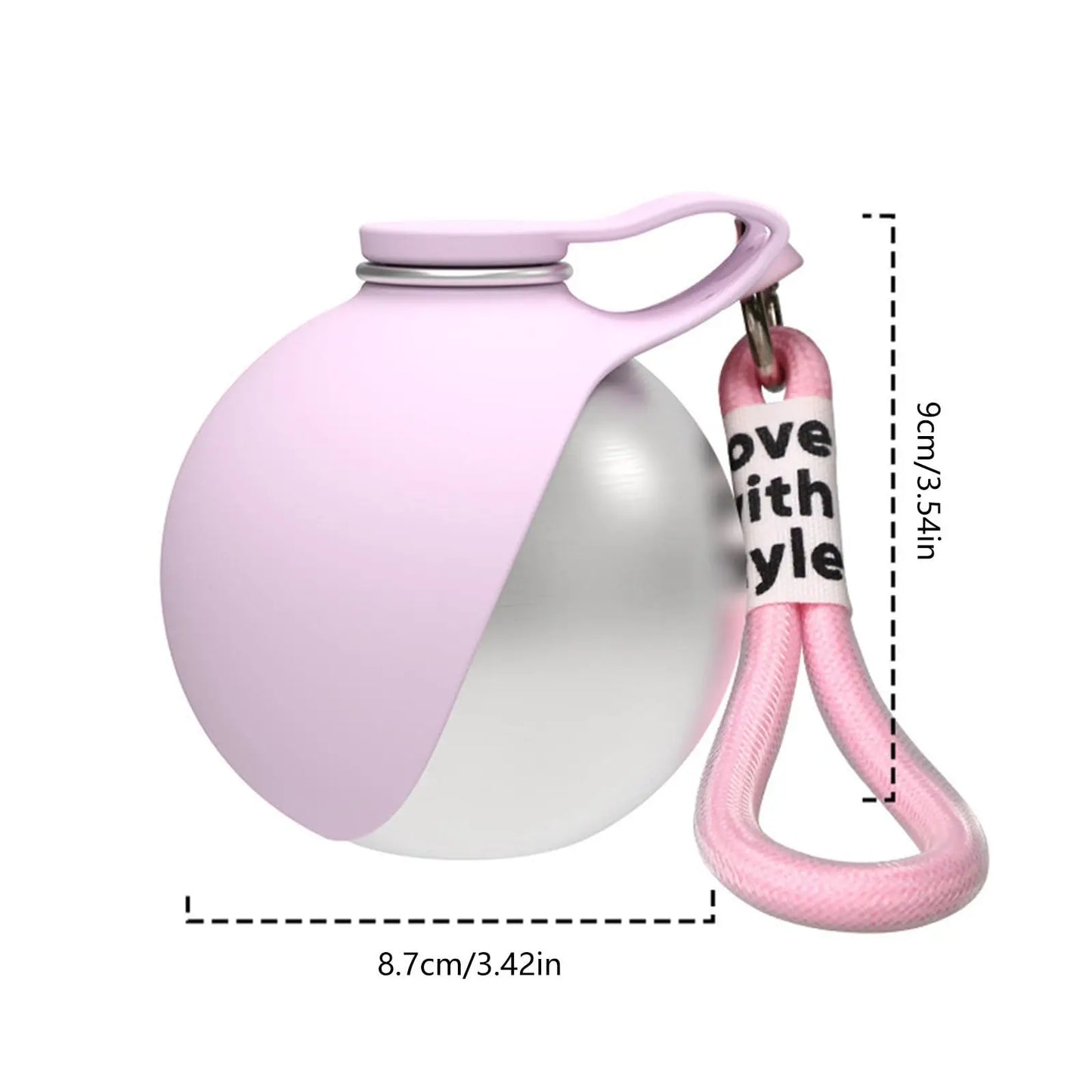 WagFlask™ Stainless Steel Dog Water Bottle with Built-In Bowl & Lanyard 285ml/9.6 floz