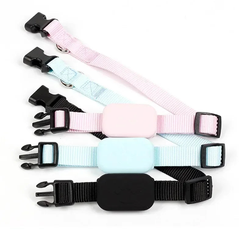 Kritter Krush pet GPS tracker collar with sleek design and adjustable strap for monitoring cats and dogs.