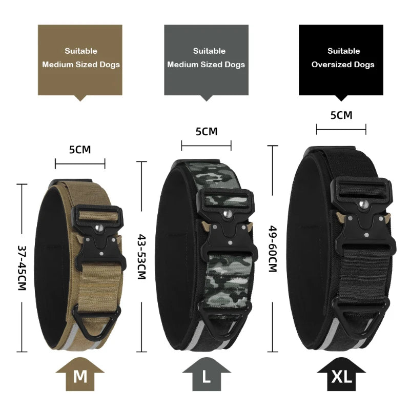 Tactical dog collar by Kritter Krush with adjustable strap, durable nylon material, and metal buckle for outdoor durability and control