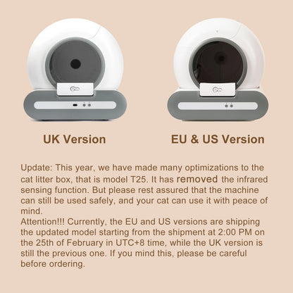 Self-cleaning Kritter Krush litter box with automatic waste removal and odor control for easy pet cleanup.