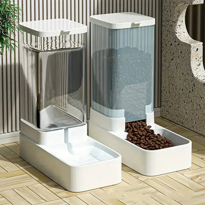 Kritter Krush automatic pet dispenser set with digital control, food storage container, and dispensing tray for pets.