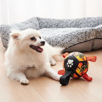 Kritter Krush dog soccer ball with bright colors and durable material for active play and outdoor fun.
