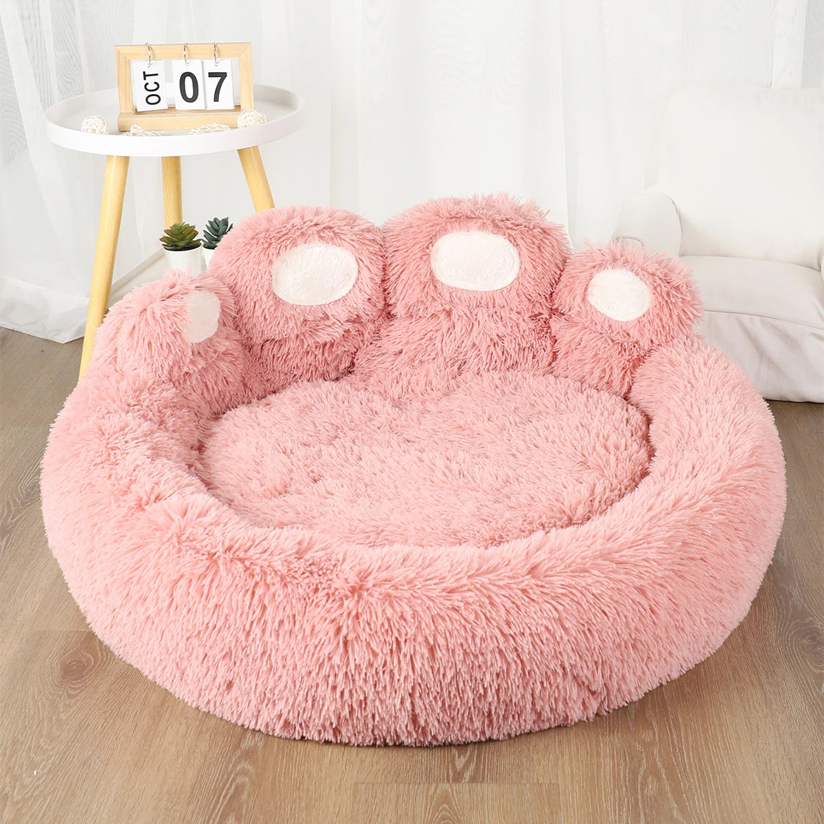 Soft, fluffy Kritter Krush dog bed with plush fabric and cushioned sides, ideal for cozy comfort for small to medium dogs.